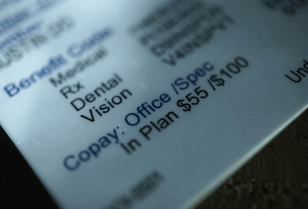 A picture of an insurance card
