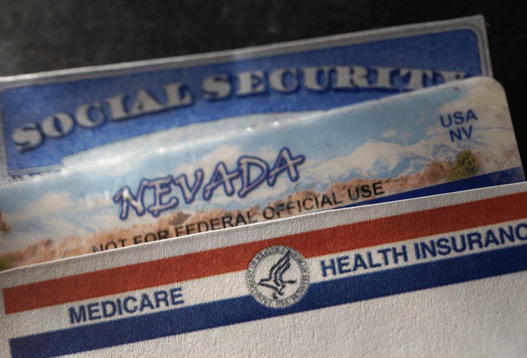 a picture of a social security card and a medicare card