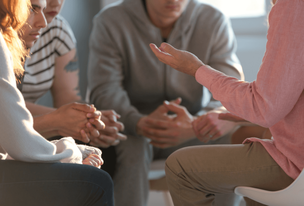 A picture of group therapy.
