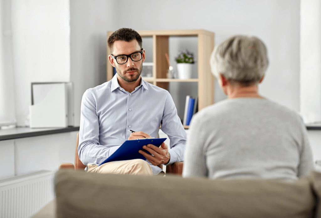 A picture of a Medicare mental health counseling session with a therapist.