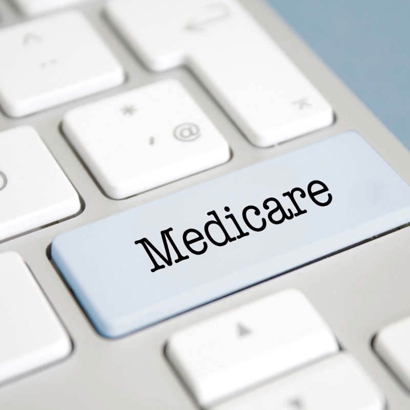 There is a computer keyboard where the shift key has been replaced by a Medicare key.